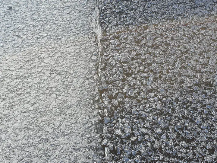 Nahaufnahme der Verbindung neben dem Fertiger.
